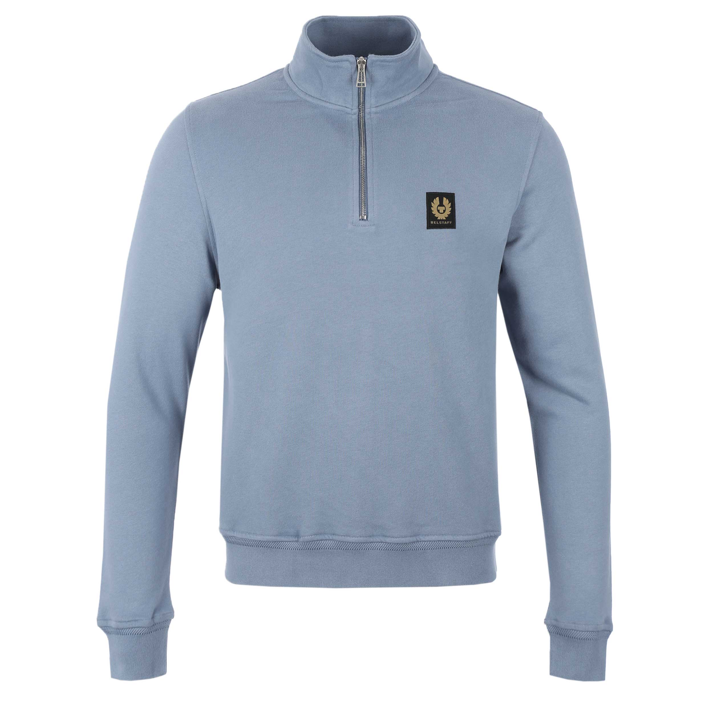 Belstaff Quarter Zip Sweat Top in Blue Flint