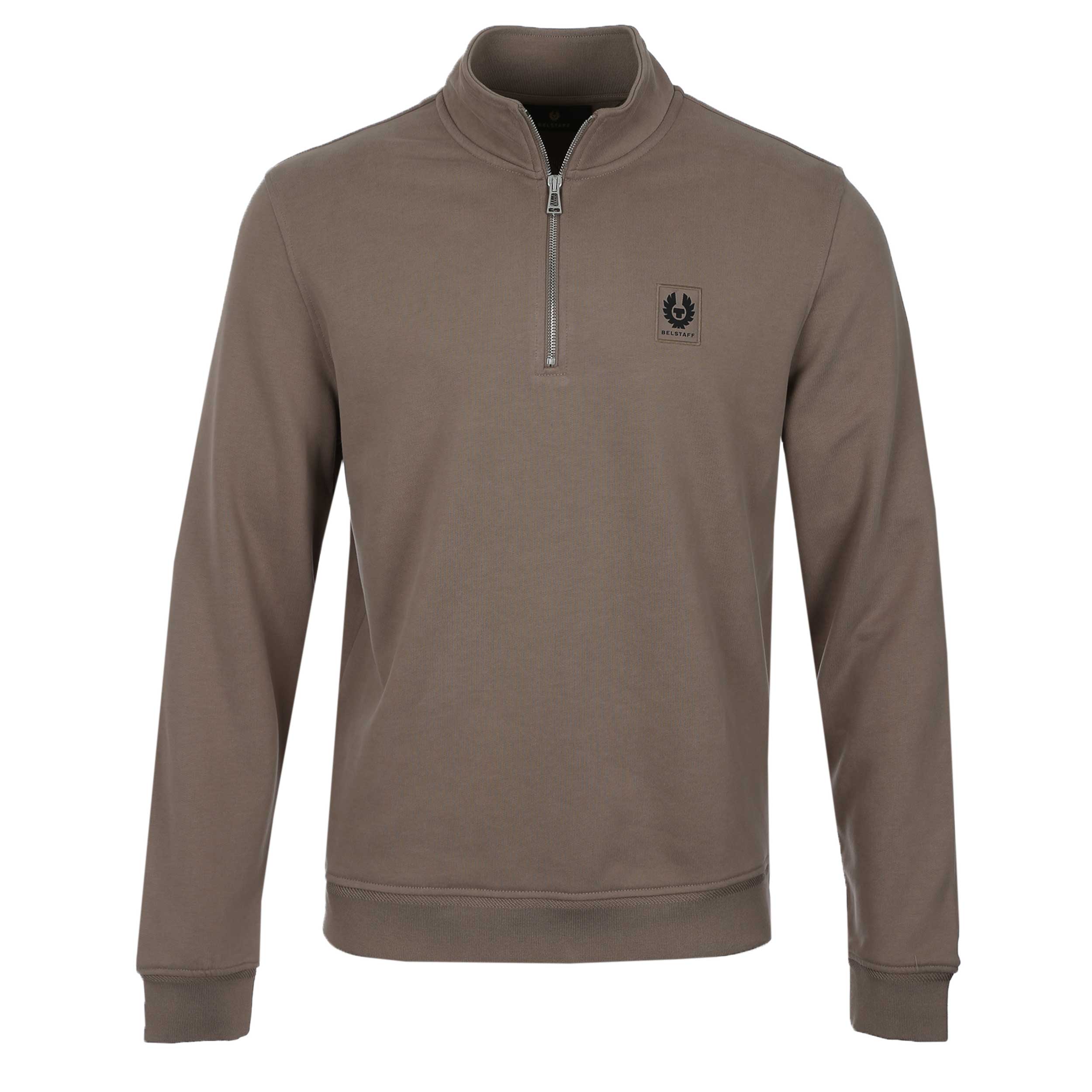 Belstaff Quarter Zip Sweat Top in Dusty Taupe