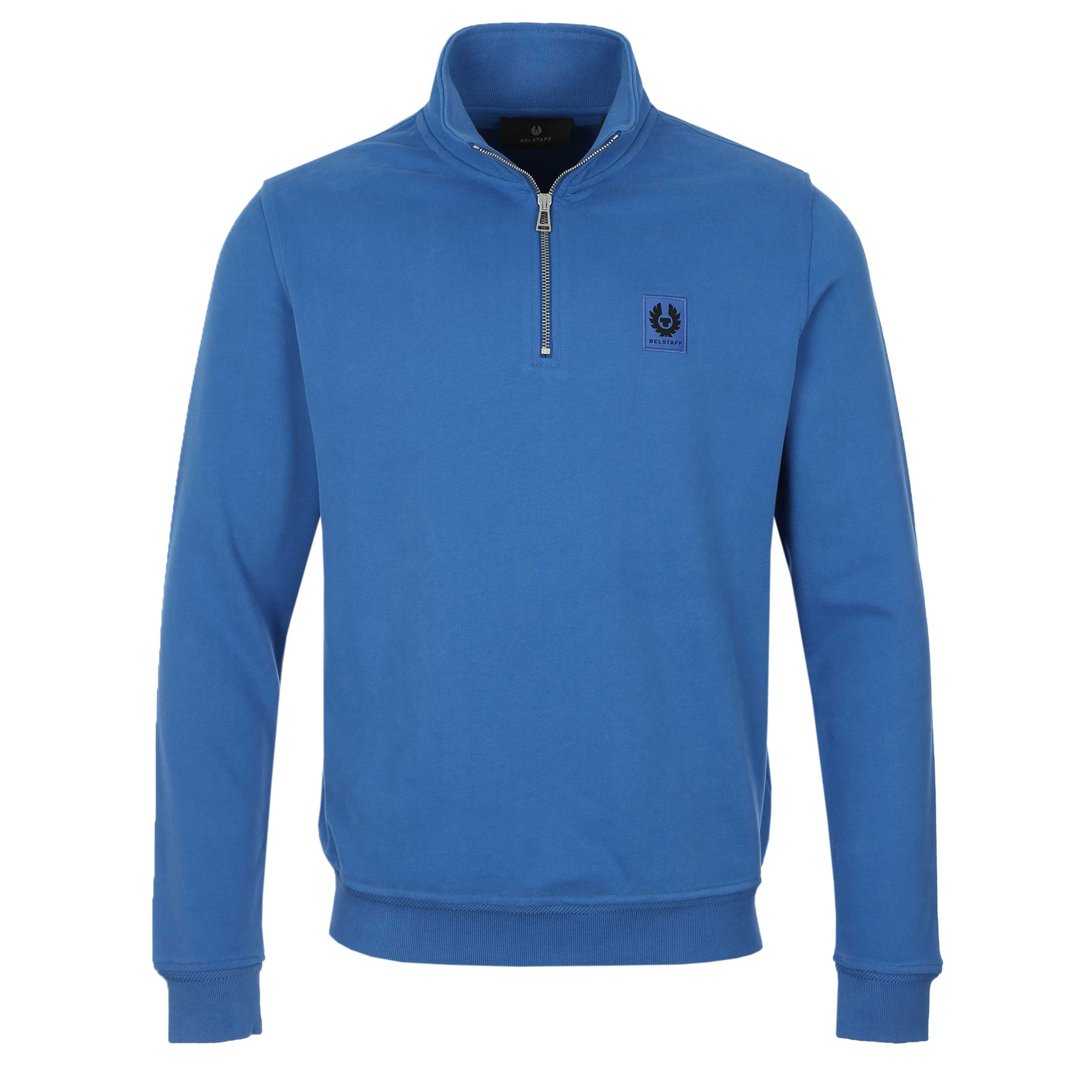 Belstaff Quarter Zip Sweat Top in Marine Blue