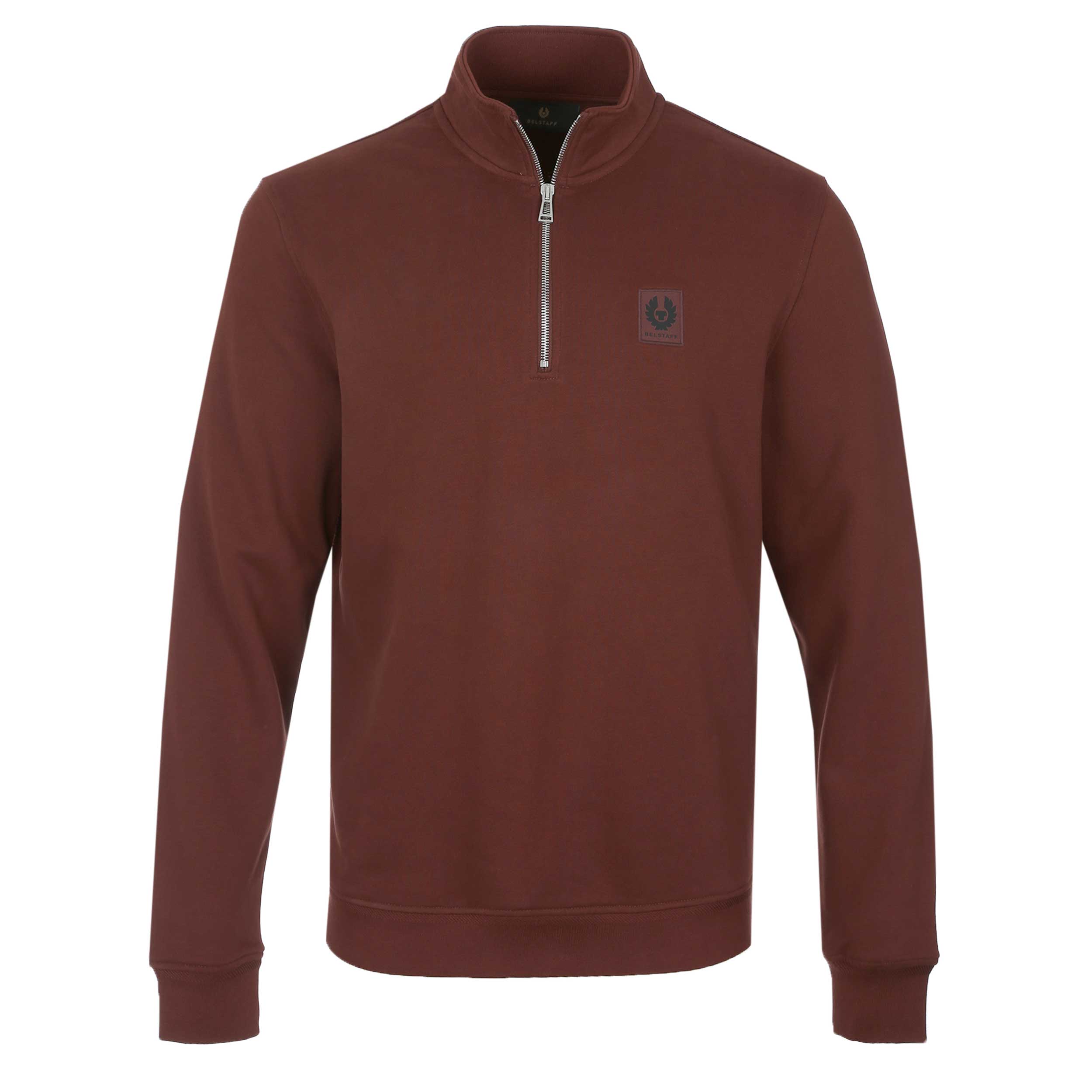 Belstaff Quarter Zip Sweat Top in Oxblood