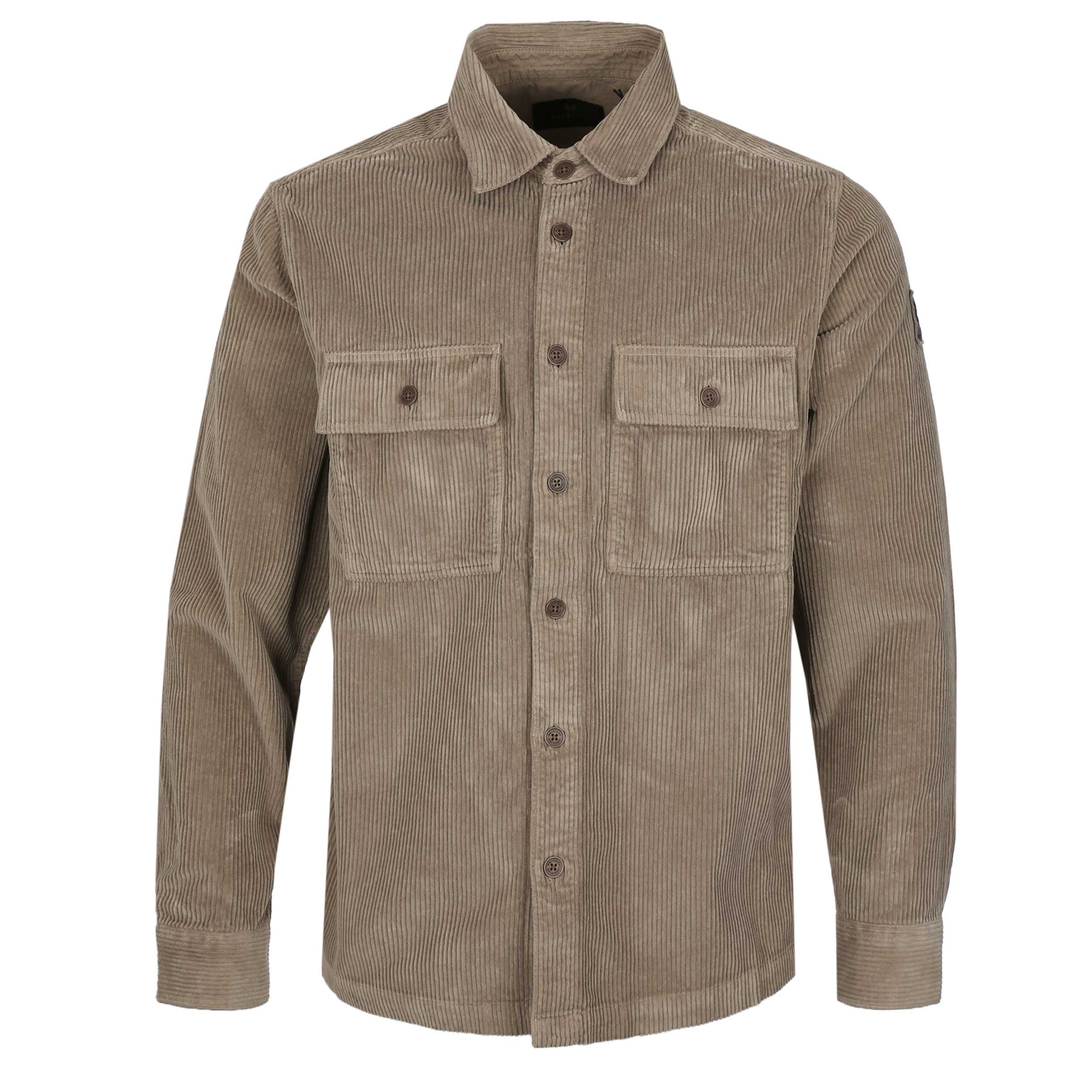 Belstaff Ravine Cotton Corduroy Shirt in Dusty Taupe