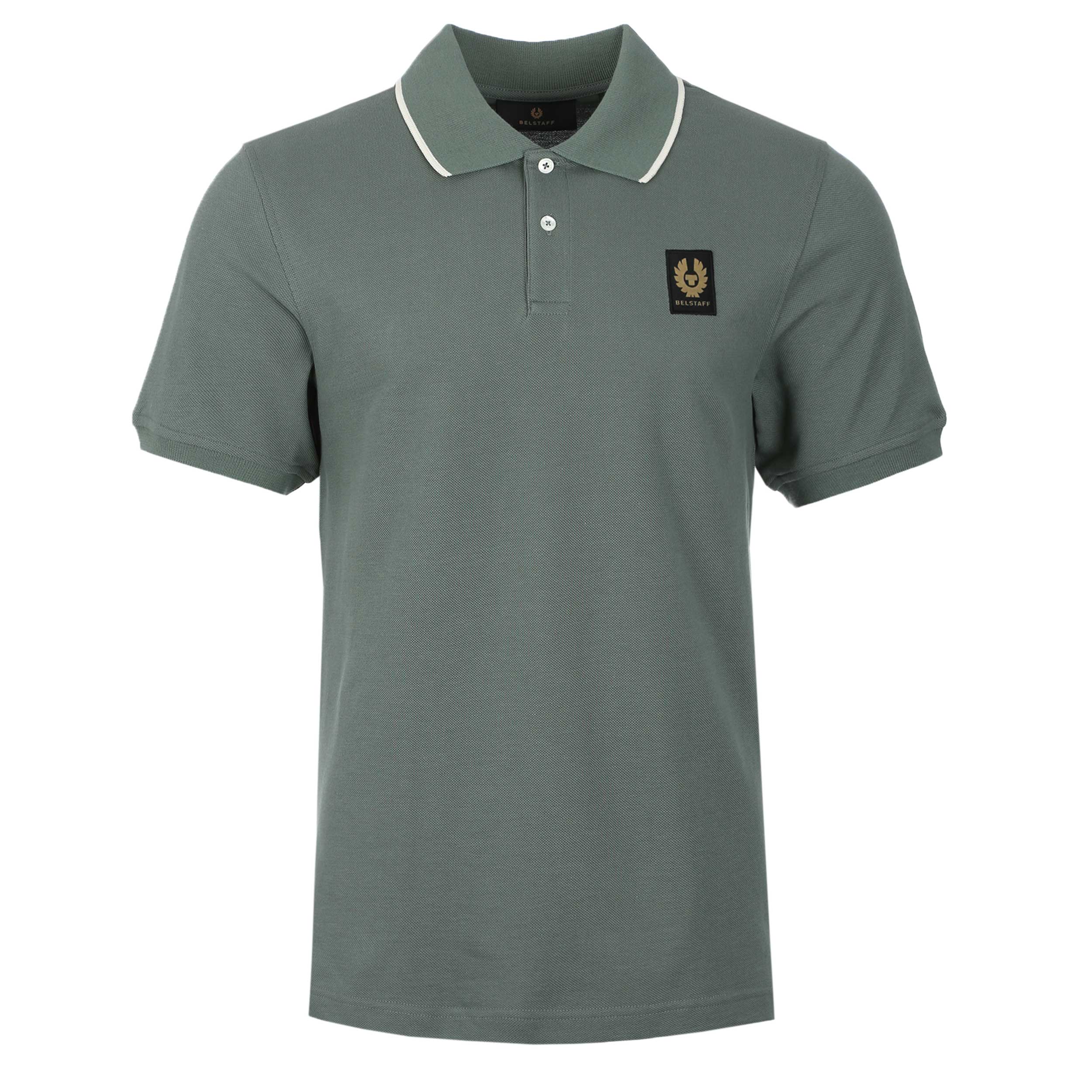 Belstaff Tipped Polo Shirt in Mineral Green