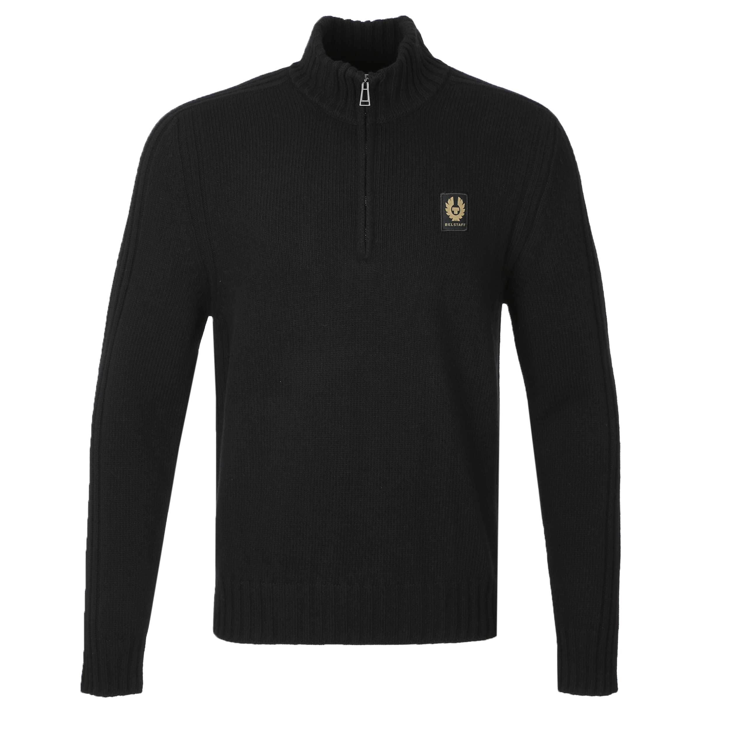Belstaff Watch Quarter Zip Knitwear in Black