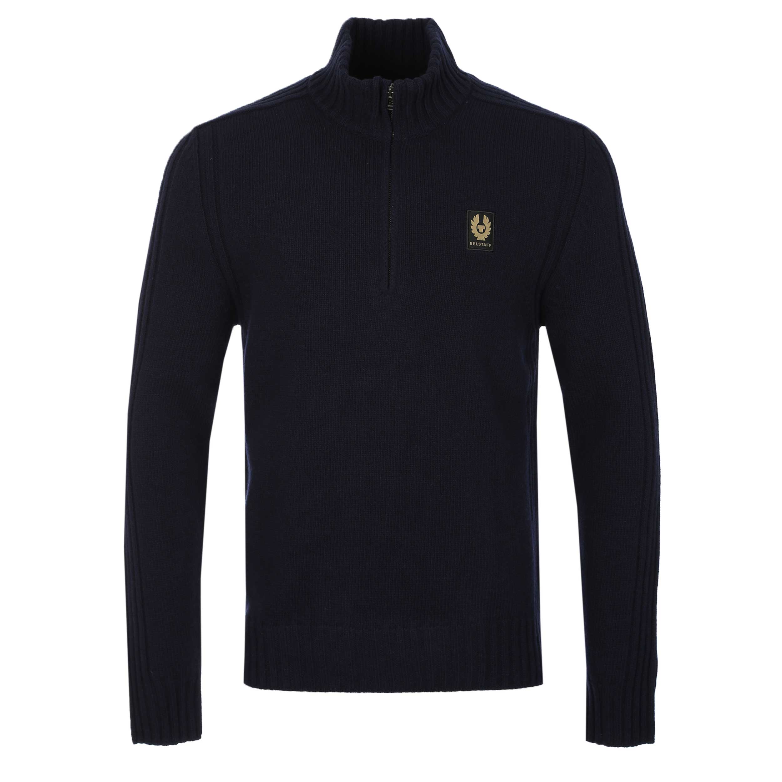 Belstaff Watch Quarter Zip Knitwear in Dark Ink