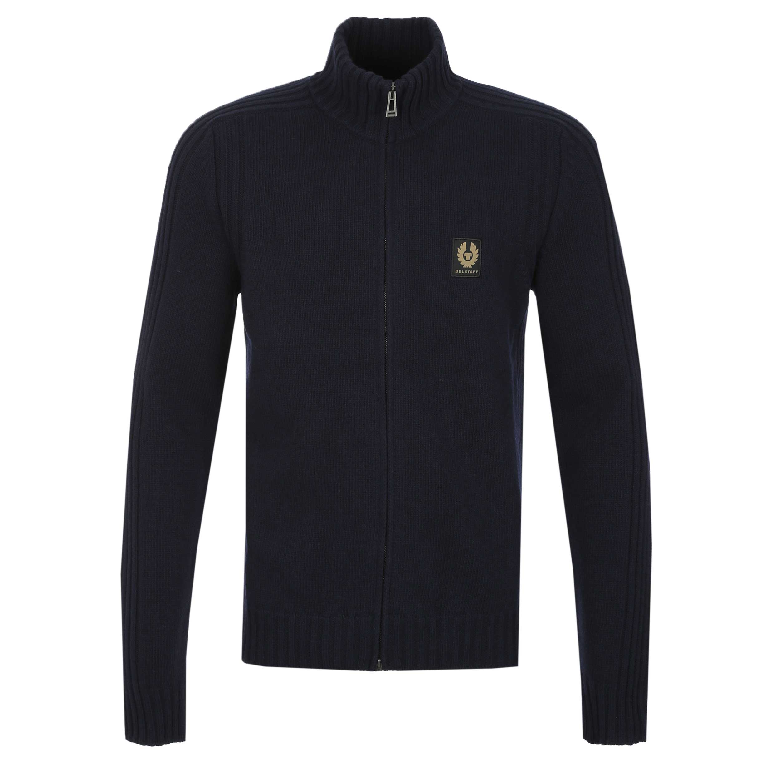 Belstaff Watch Zip Cardigan Knitwear in Dark Ink