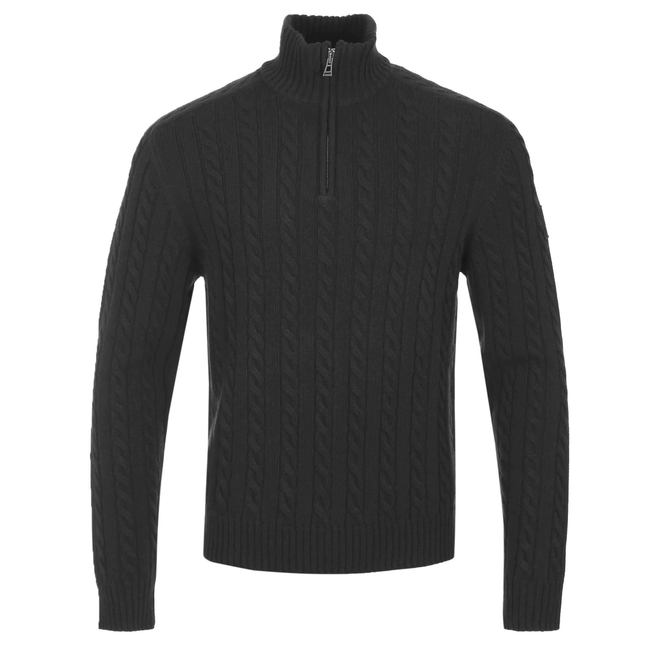 Belstaff Westport Q Zip Knitwear in Charcoal Melange
