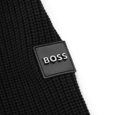 BOSS Merito Knitwear in Black Sleeve Logo