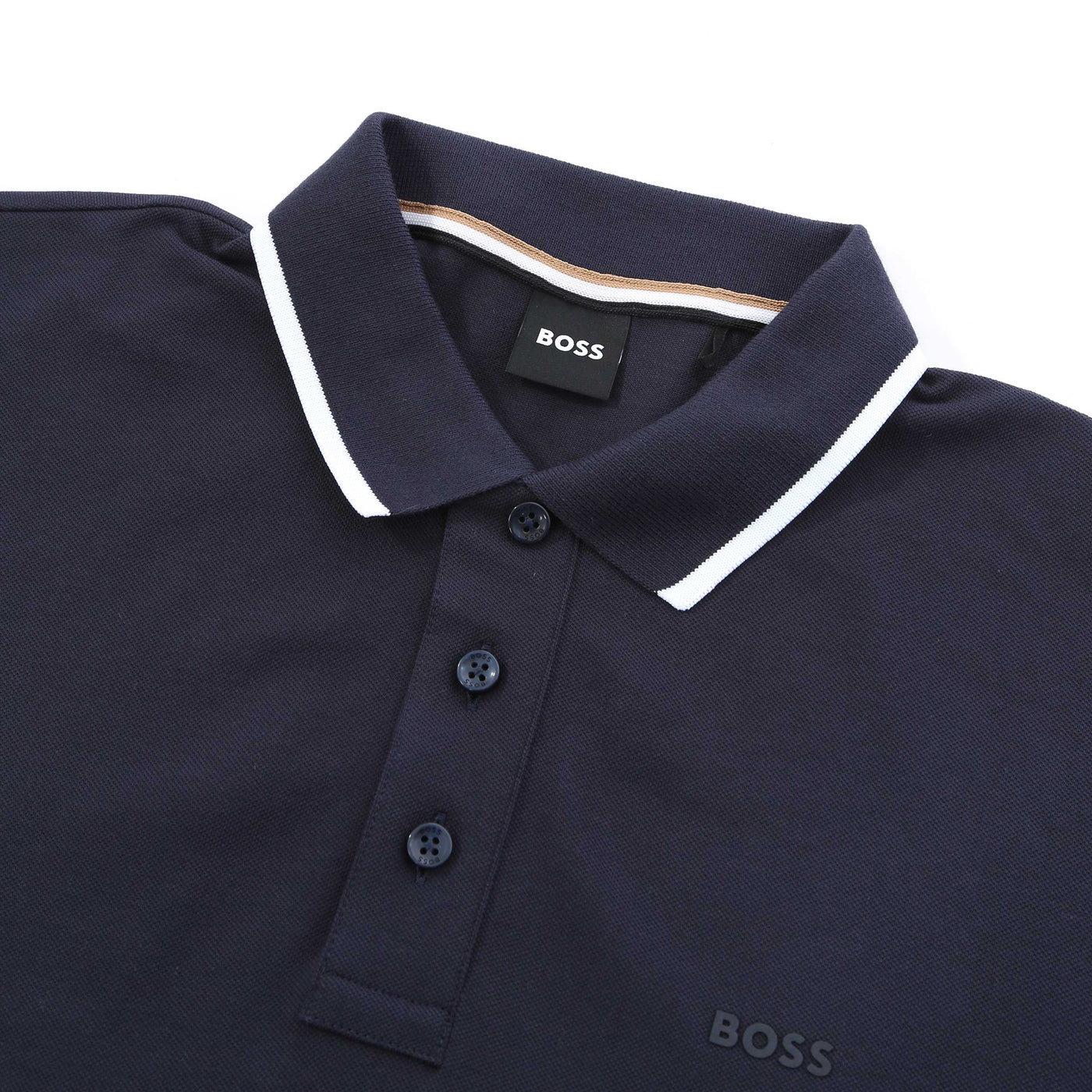 BOSS Parlay 190 Polo Shirt in Dark Blue Neck