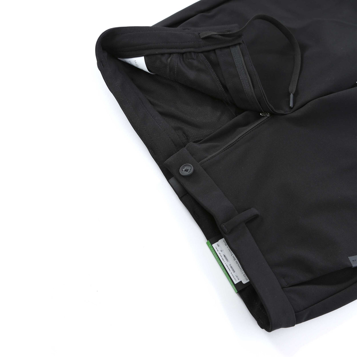 BOSS T Commuter Slim Trouser in Black Zip Drawstring Detail