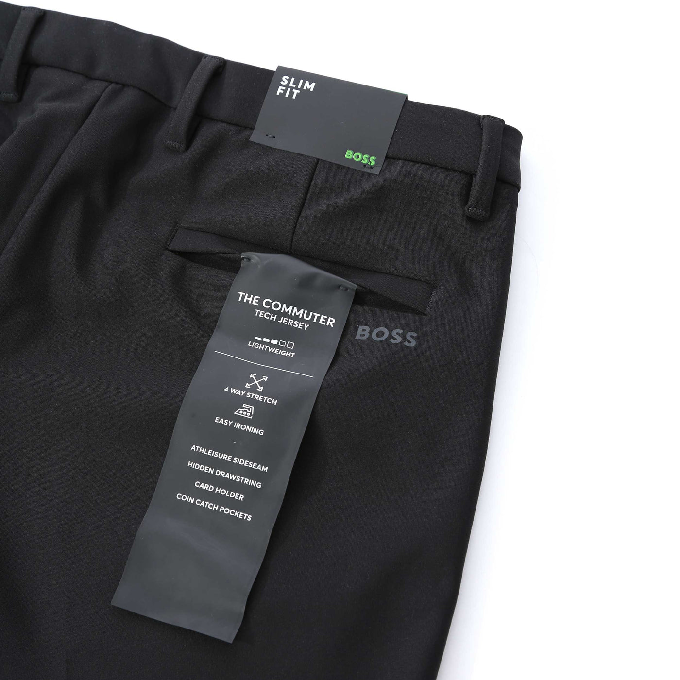 BOSS T Commuter Slim Trouser in Black Logo