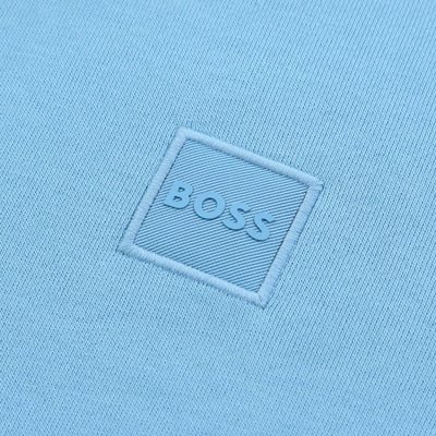 BOSS Wetalk Hoodie Sweat Top in Open Blue Logo