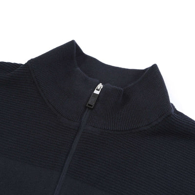 BOSS Momentum X QZ Knitwear in Dark Blue Neck