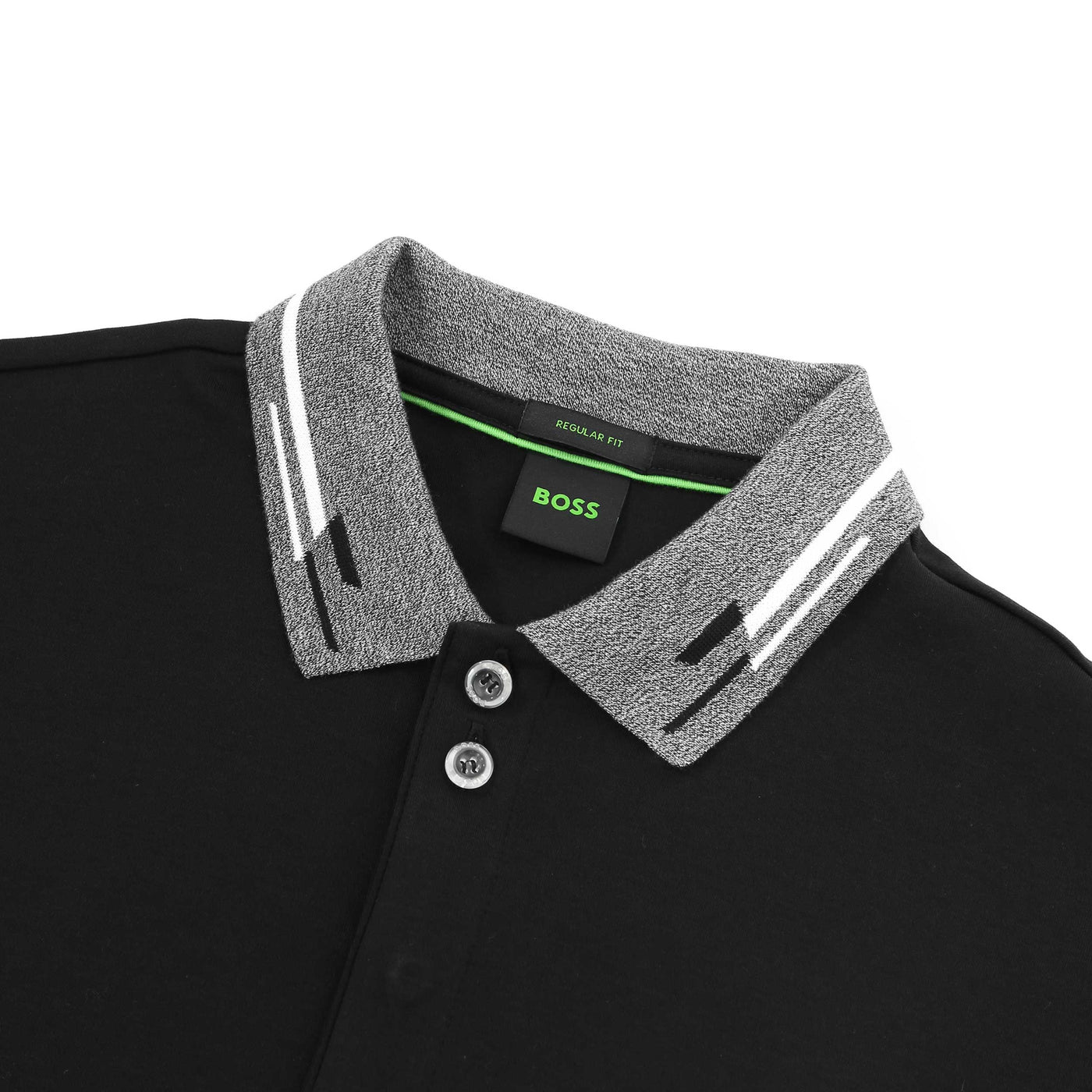 Boss Paddy 1 Polo Shirt in Black Neck