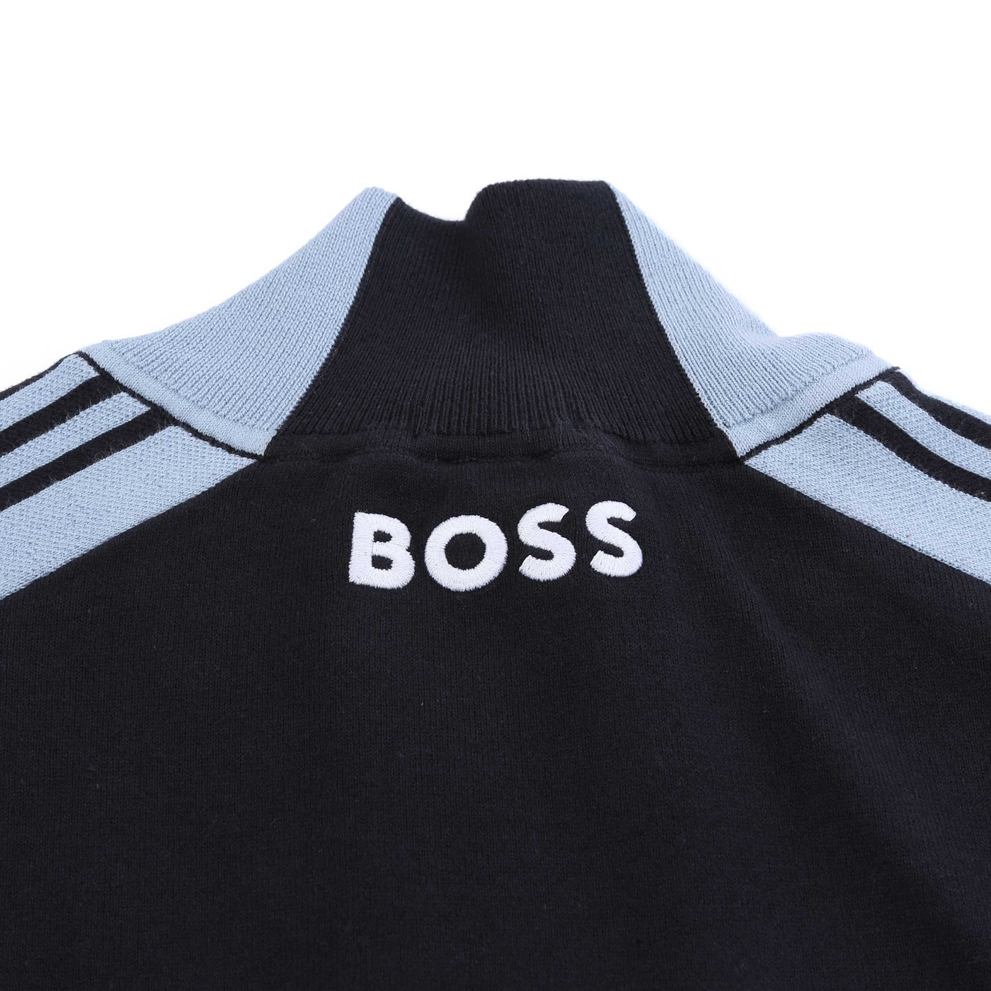 BOSS Zolkar Knitwear in Dark Blue Neck Logo