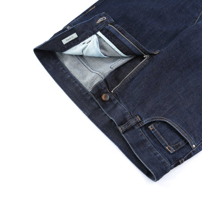 Canali Classic Jean in Dark Blue Denim Zip