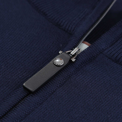 Canali 1/4 Zip Knitwear in Navy Zip