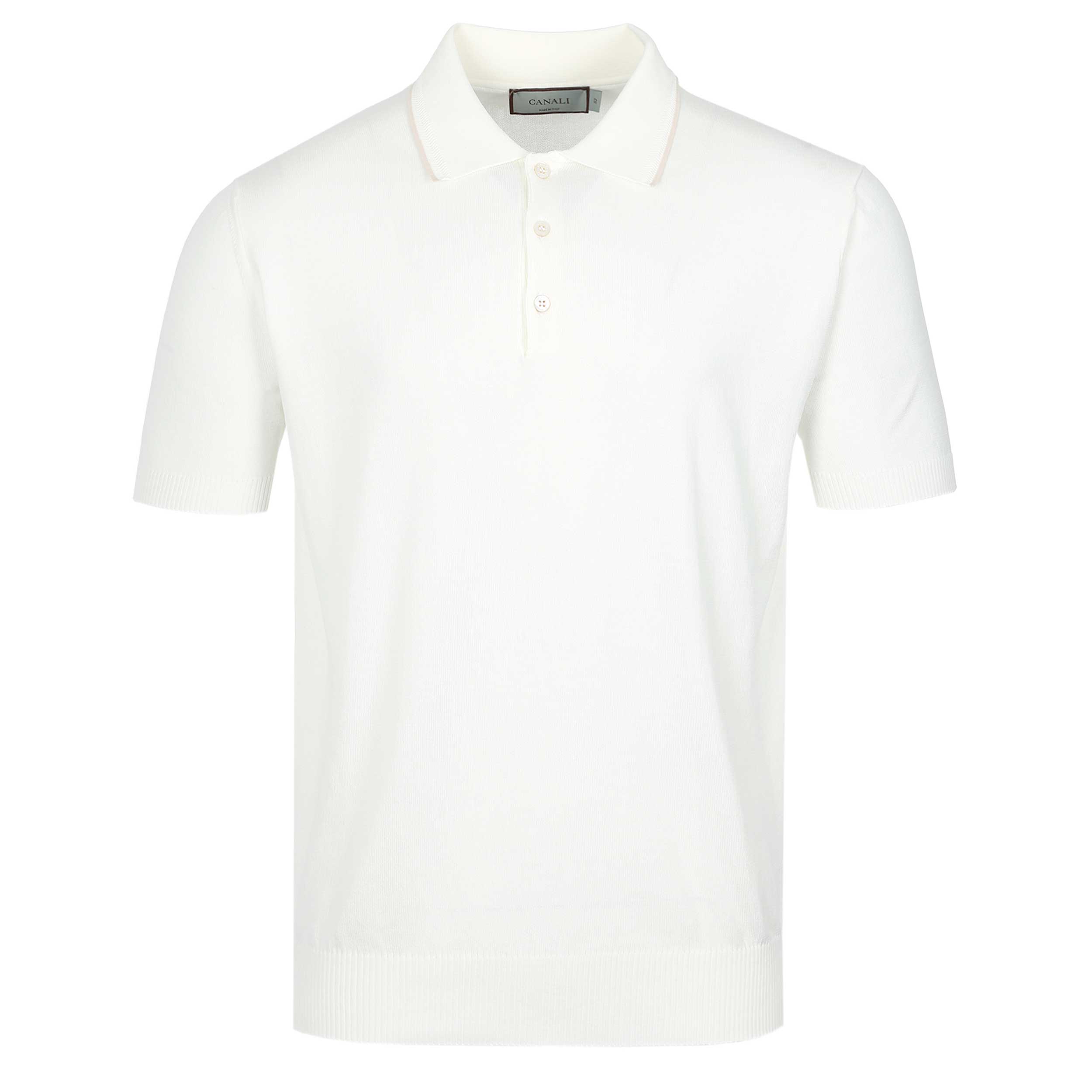Canali 3 Button Knitted Polo Shirt In White Canali Norton Barrie canali-3-button-knitted-polo-shirt-in-white-canali-norton-barrie