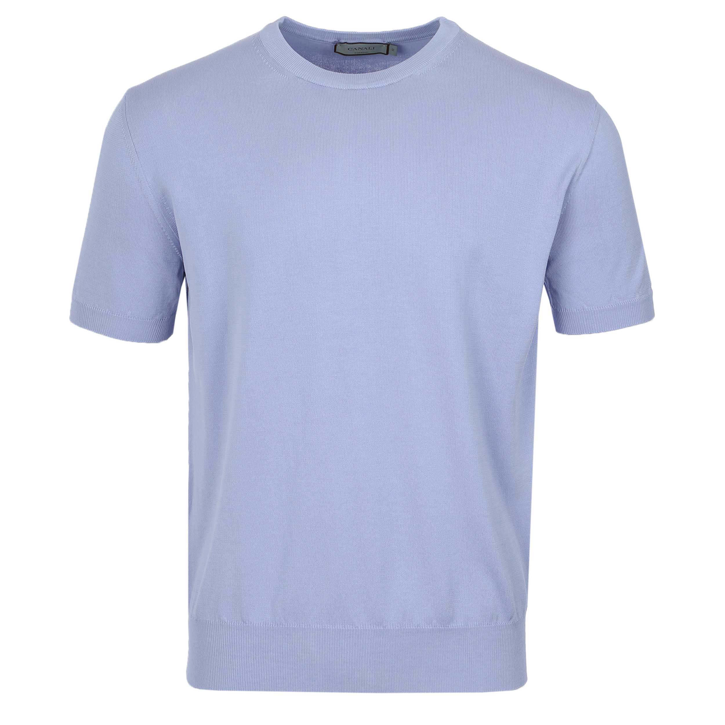 Canali Basic Knitted T Shirt in Lilac