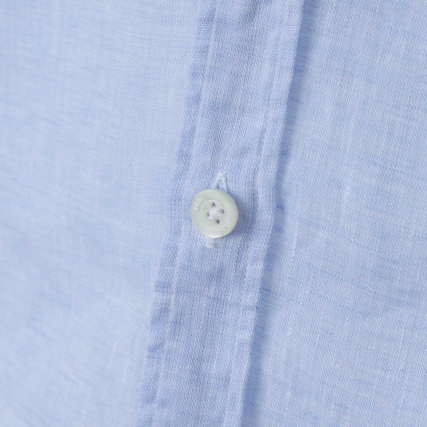 Canali Basic Linen Shirt in Sky Blue Button