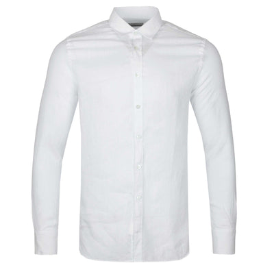 Canali Basic Linen Shirt in White