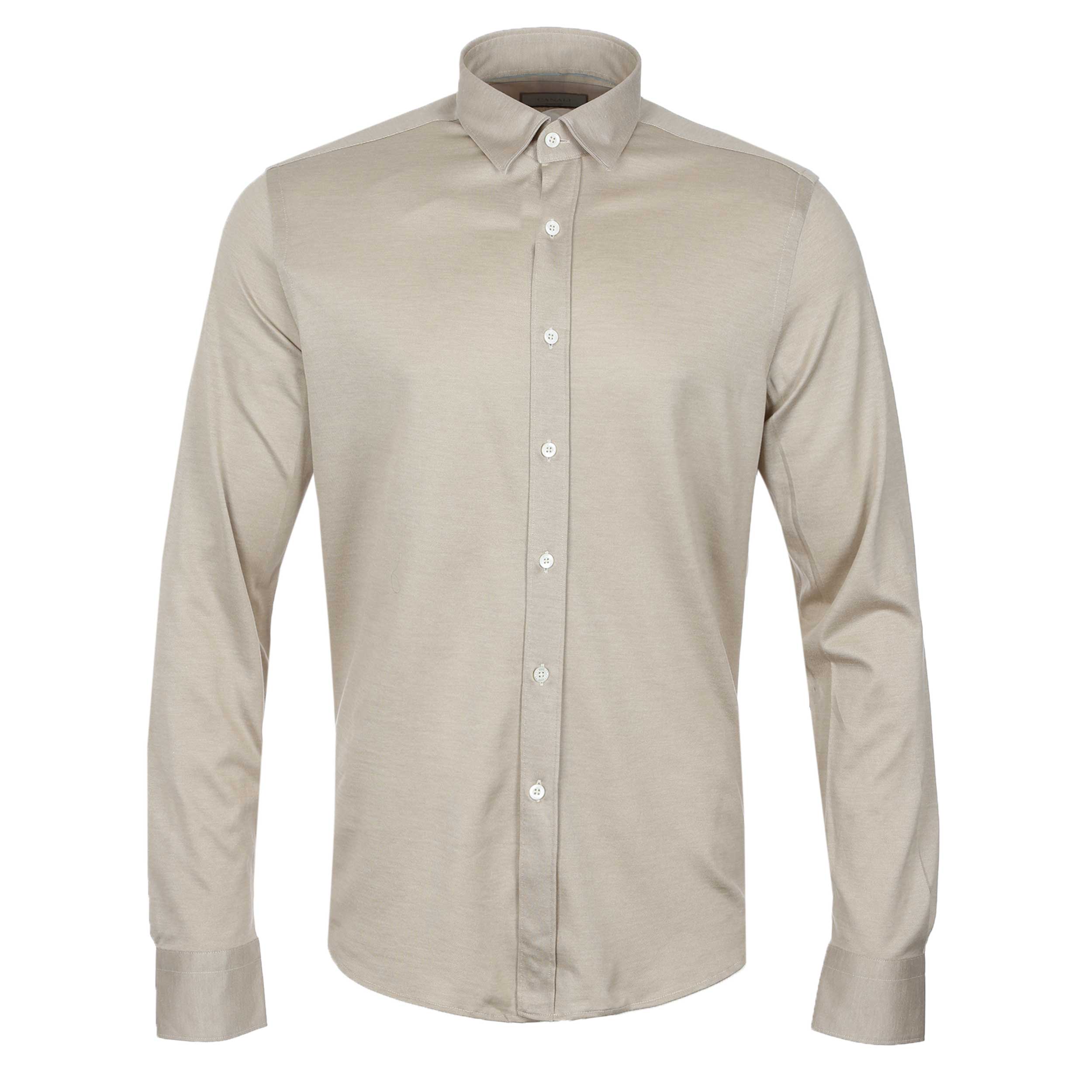 Canali Basic Stretch Shirt in Beige
