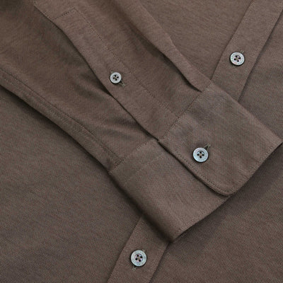Canali Basic Stretch Shirt in Brown