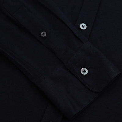 Canali Basic Stretch Shirt in Navy Cuff