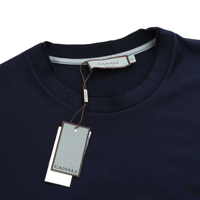 Canali Basic T Shirt in NavyCanali Basic T Shirt in Navy Neck
