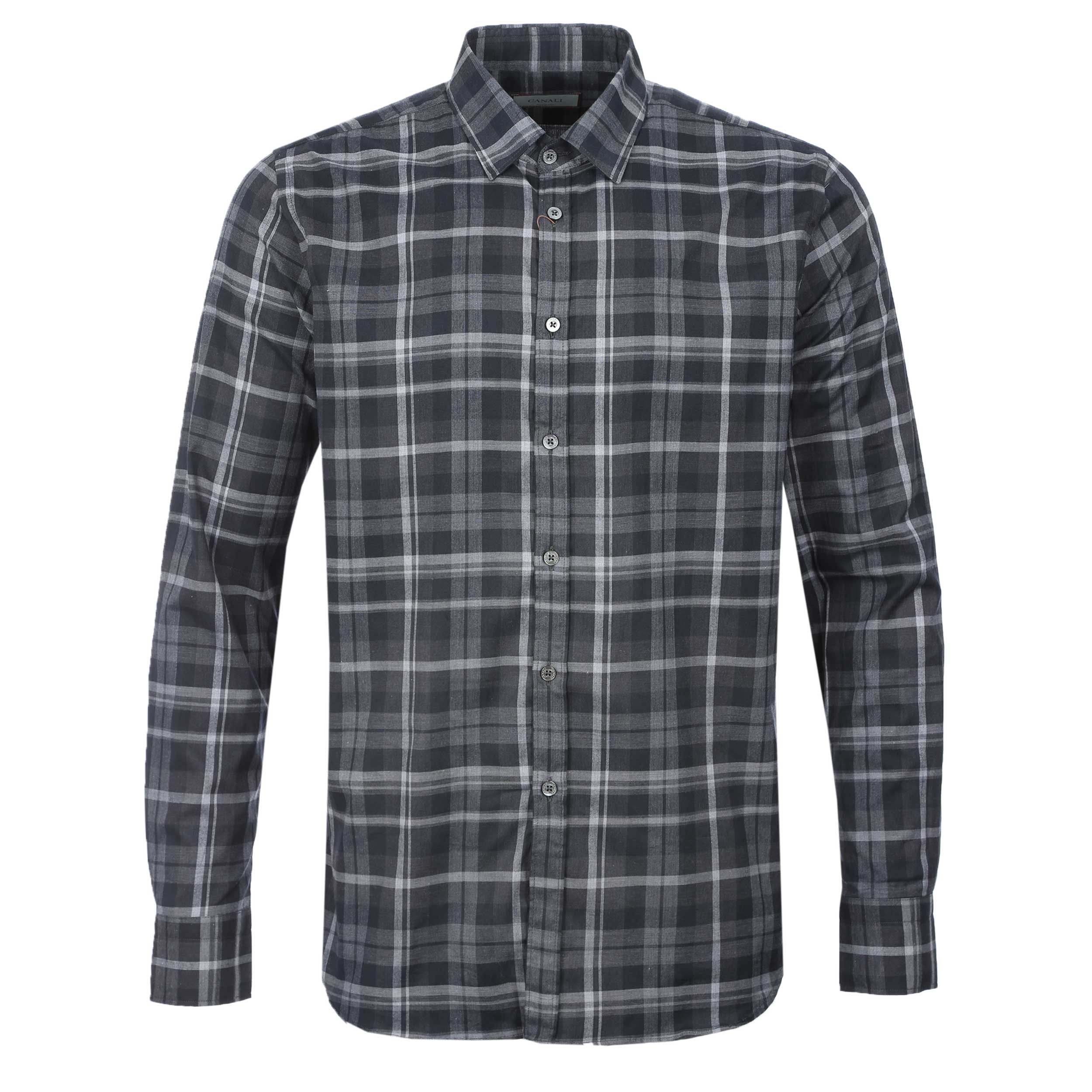 Canali Check Shirt in Black Check | Canali | Norton Barrie