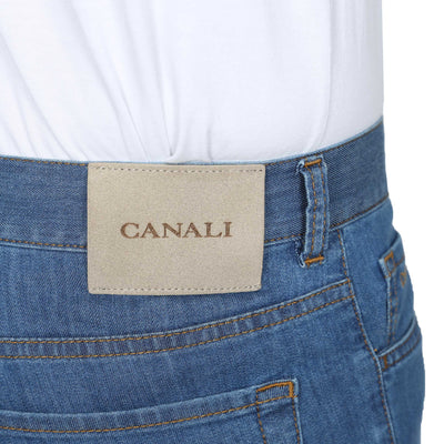 Canali Classic Jean in Mid Blue Denim Logo