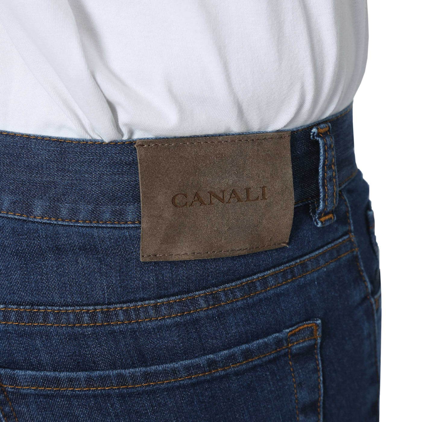 Canali Classic Jean in Navy Blue Denim Logo