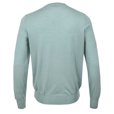 Canali Crew Neck Knitwear in Mint Green Back