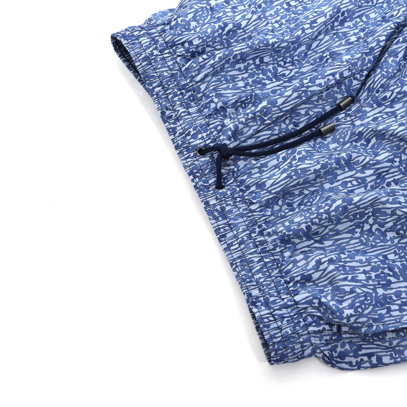 Canali Floral Print Swim Short in Mid Blue Waist