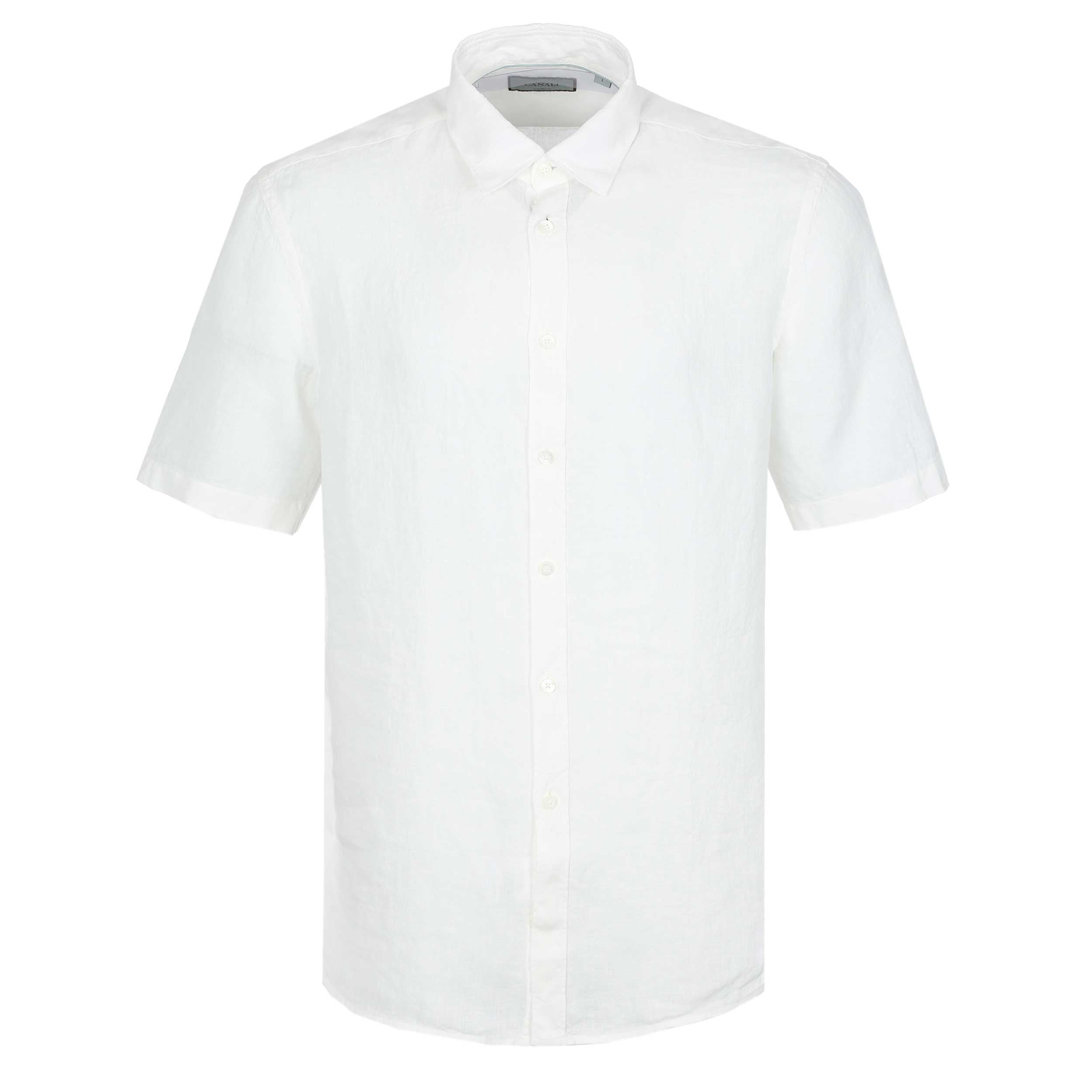 Canali Linen SS Shirt in White