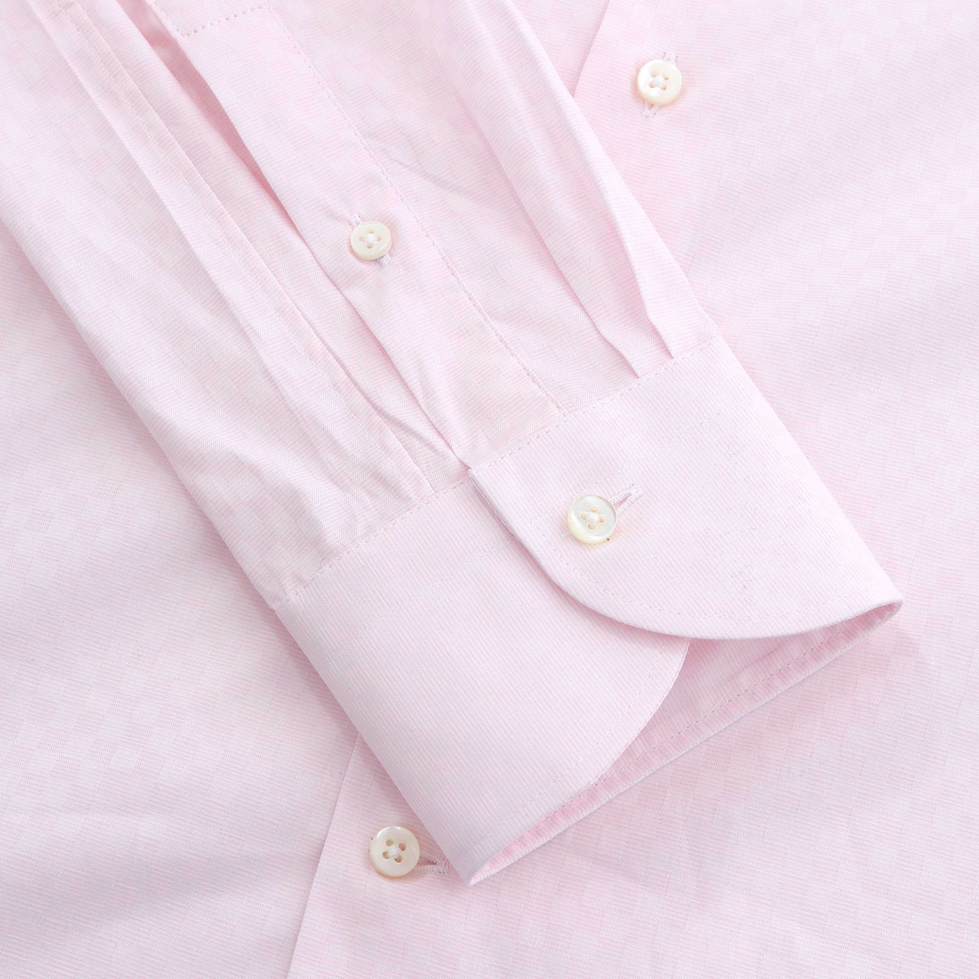 Canali Micro Check Shirt in Pink Cuff
