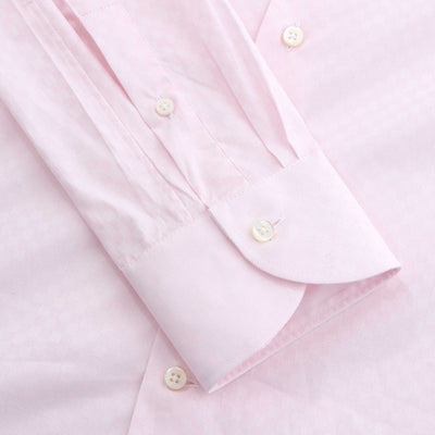Canali Micro Check Shirt in Pink Cuff
