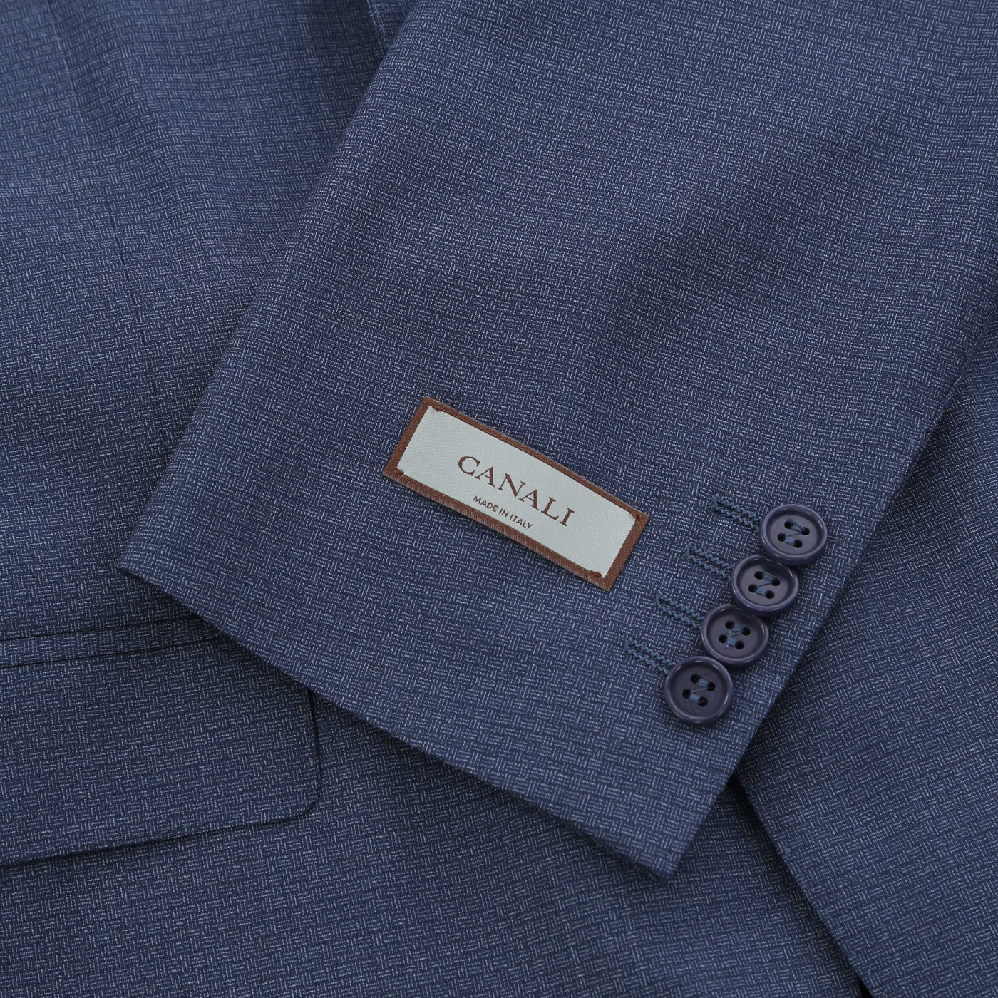 Canali Microweave Notch Lapel Suit in Airforce Blue Cuff