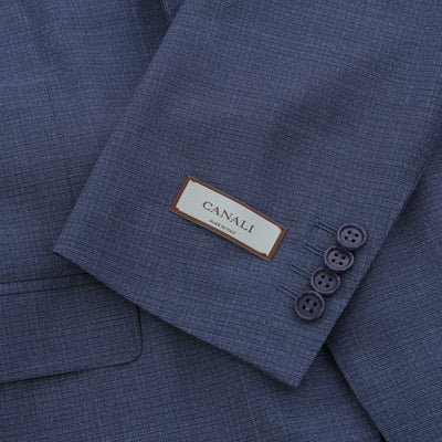 Canali Microweave Notch Lapel Suit in Airforce Blue Cuff