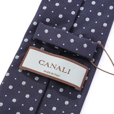 Canali Navy Dot Tie Tag