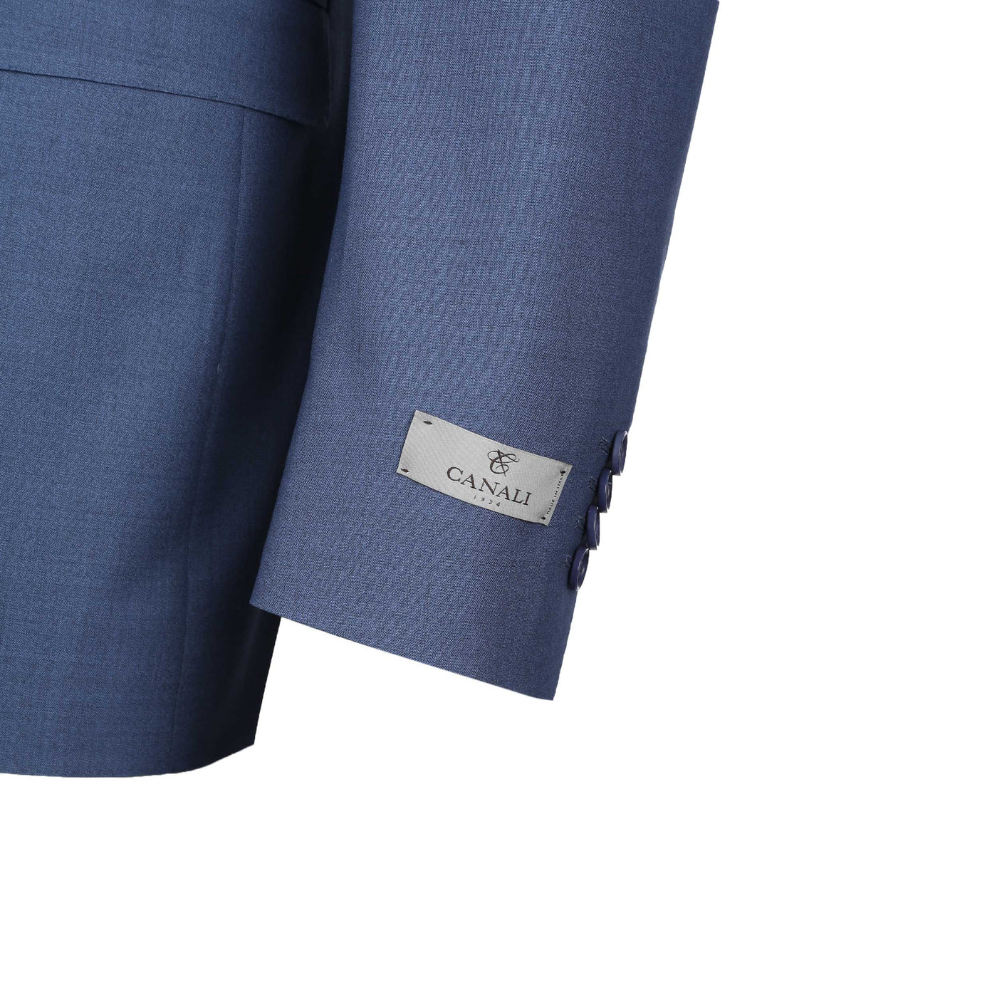 Canali Notch Lapel Milano Suit in Denim Blue Detail