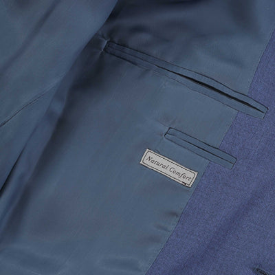Canali Notch Lapel Milano Suit in Denim Blue Inside Pocket