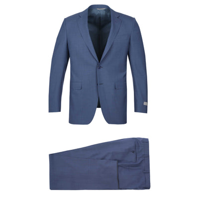 Canali Notch Lapel Milano Suit in Denim Blue