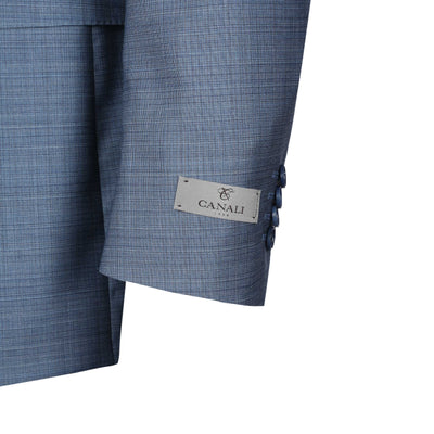 Canali Notch Lapel Milano Suit in Sky Blue Detail