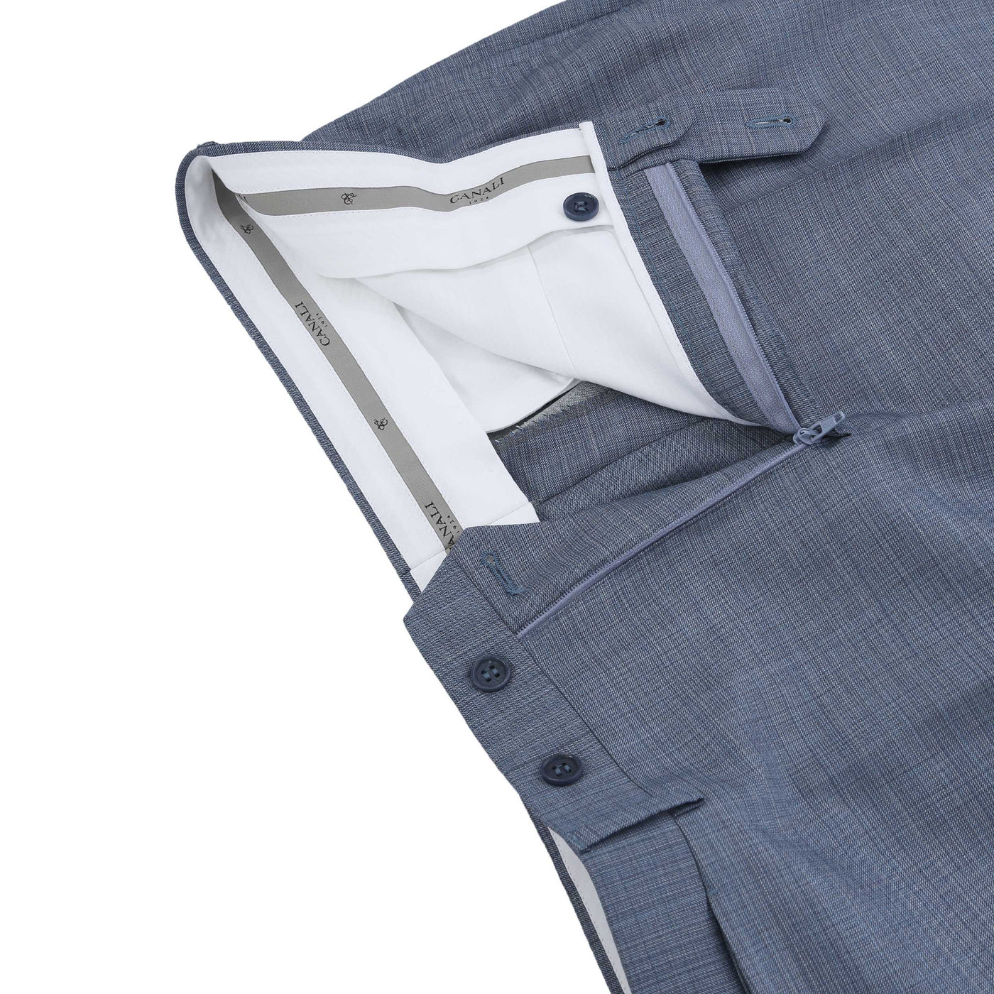 Canali Notch Lapel Milano Suit in Sky Blue Fly