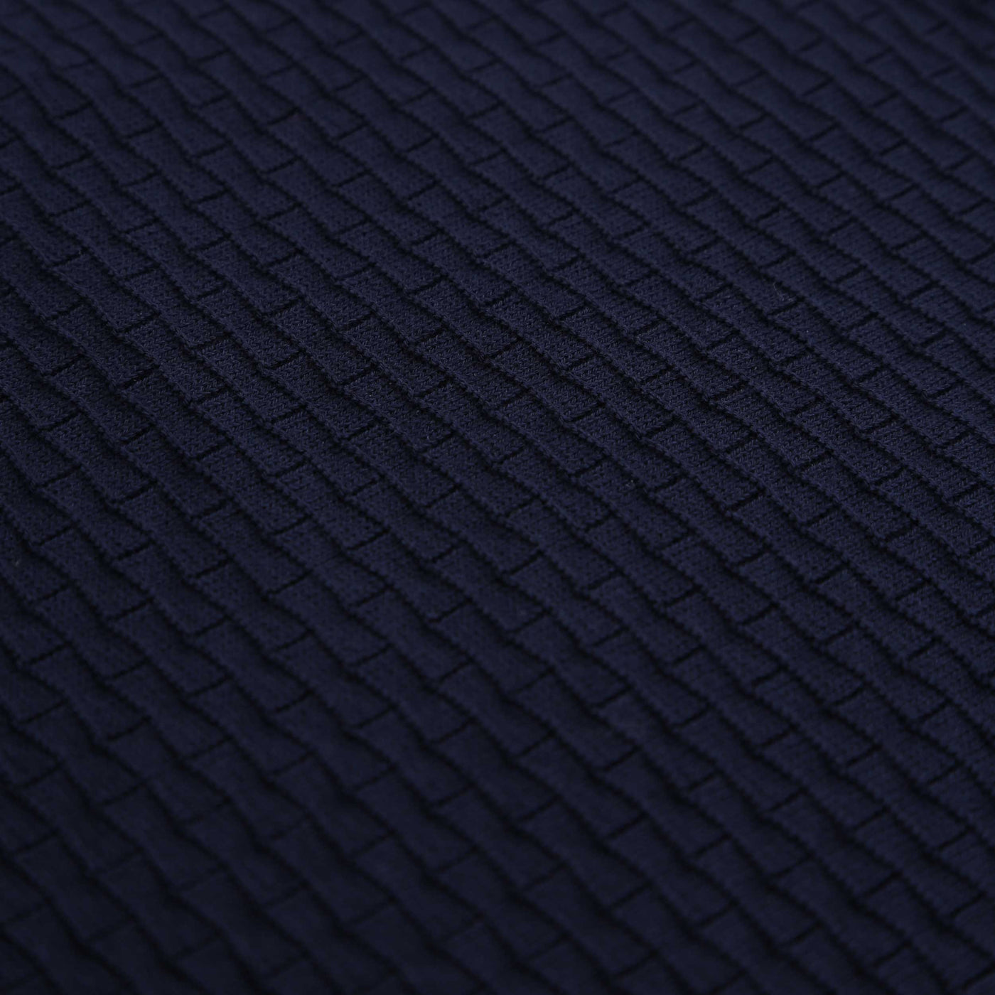 Canali Weave Front Knitted Polo in Navy Design
