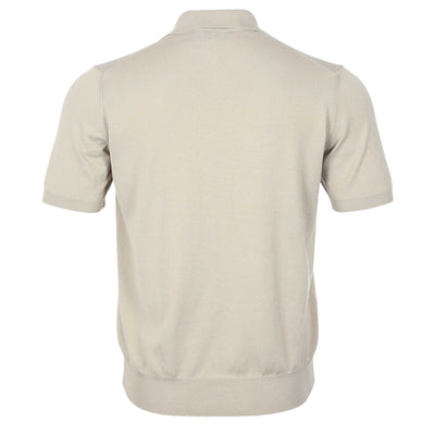 Canali Zip Polo Shirt in Beige Back