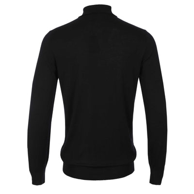 Canali Zip Polo Shirt in Black Back