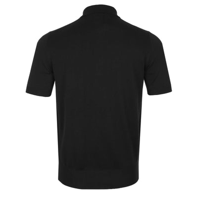 Canali Zip Polo Shirt in Black Back