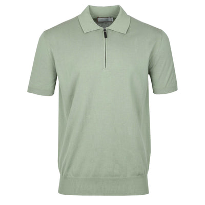 Canali Zip Polo Shirt in Green