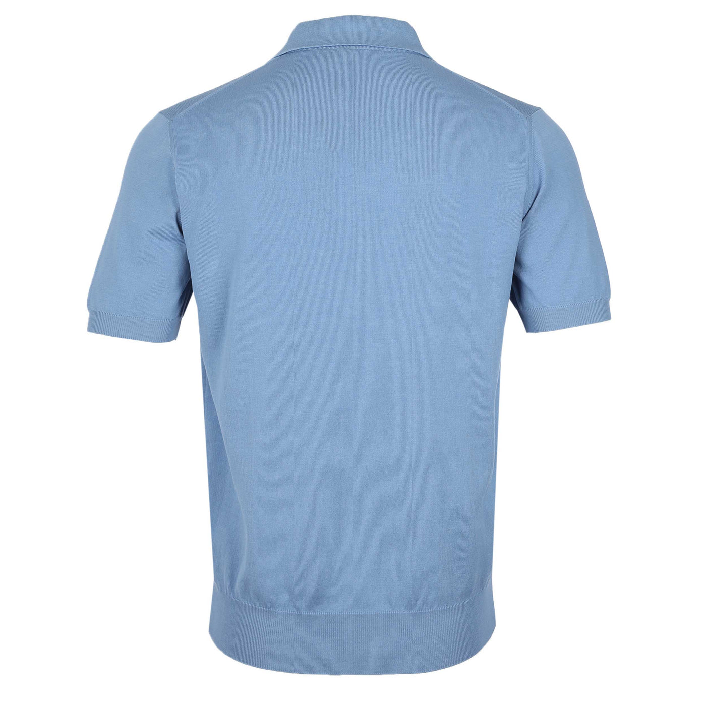 Canali Zip Polo Shirt in Light Blue Back
